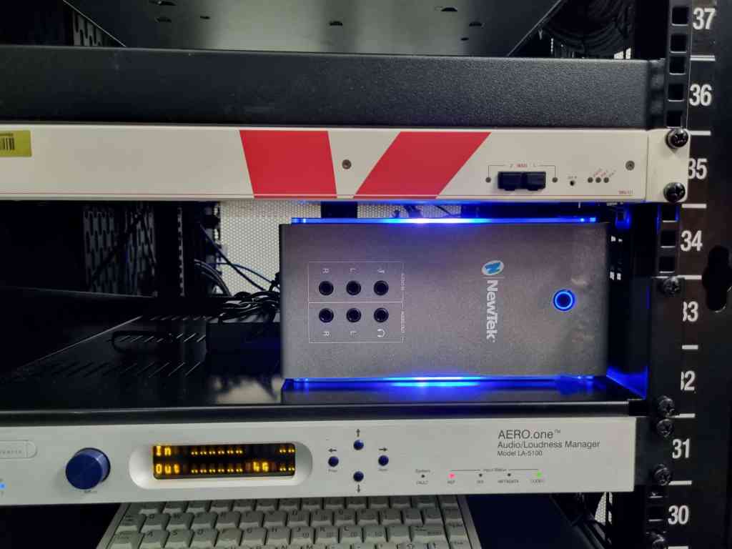 Vizrt - The TriCaster Mini 4K in a server rack at Nine News who are using Viz Mosart to automate their pilot-driven control room over NDI